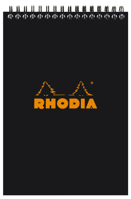 Rhodia Classic Wirebound Notepad - Large - Black - Lined